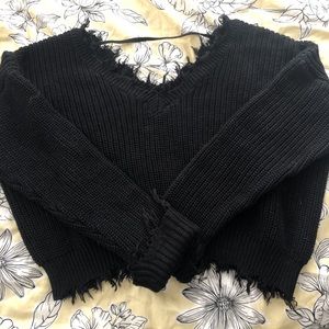 Black Shark bite cropped sweater
